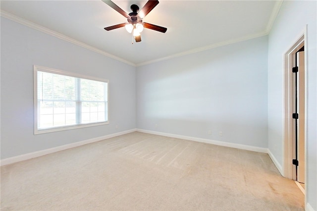 550 Freedom Trl, Brunswick, GA 31525 - empty room featuring light carpet, ceiling fan, and crown molding