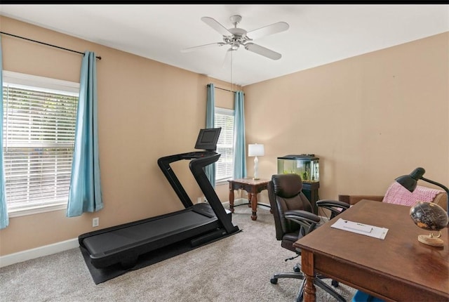704 Dungeness, Saint Simons Island, GA 31522 - office space with carpet floors, healthy amount of natural light, and a ceiling fan
