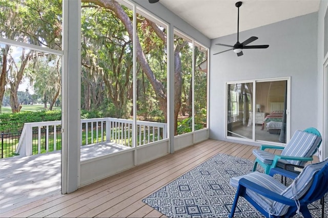 704 Dungeness, Saint Simons Island, GA 31522 - sunroom / solarium featuring a ceiling fan