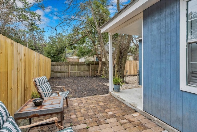 view of patio with a fenced backyard