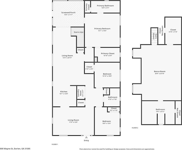 800 Wayne St, Darien, GA 31305 - floor plan / room layout