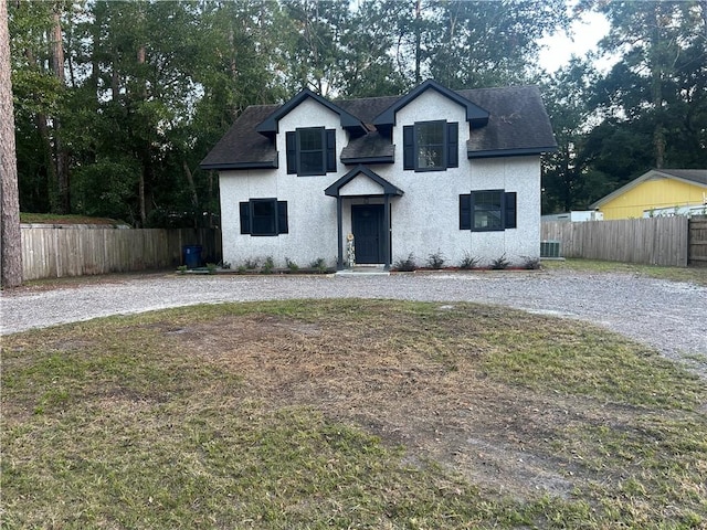 view of front of property featuring central air condition unit