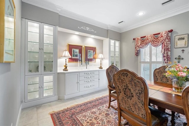 interior space with ornamental molding