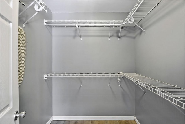 spacious closet with wood finished floors