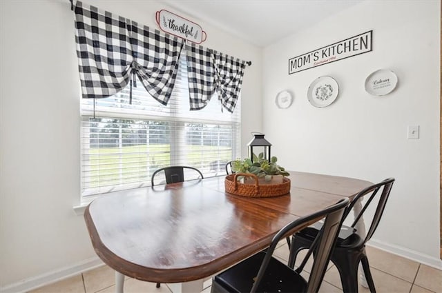 view of tiled dining area