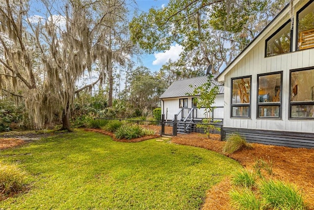 view of yard with fence