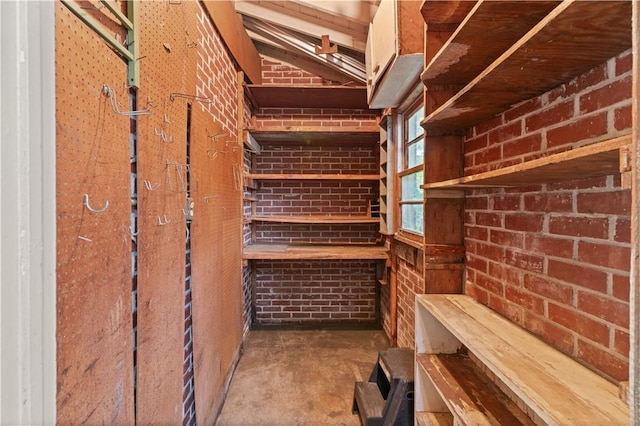 wine cellar with concrete flooring