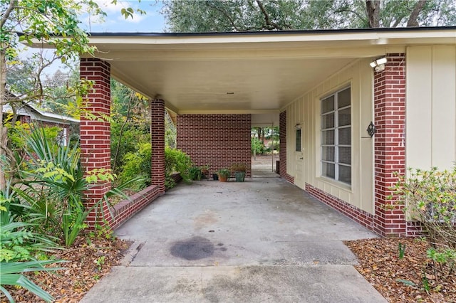 view of patio with a carport