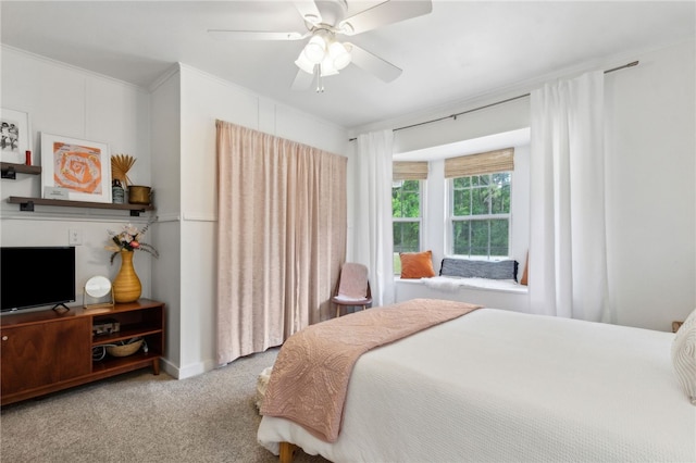 501 W Hall St, Saint Marys, GA 31558 - bedroom with a ceiling fan, carpet, and crown molding