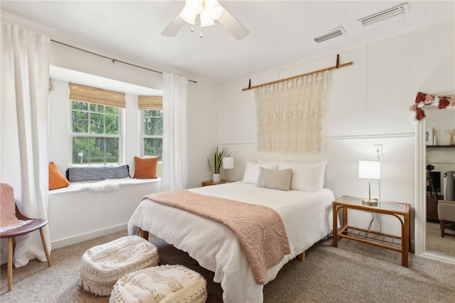 501 W Hall St, Saint Marys, GA 31558 - carpeted bedroom with a ceiling fan and visible vents