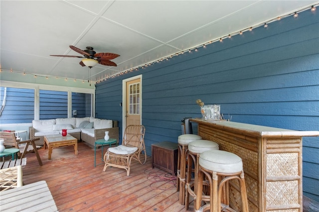 501 W Hall St, Saint Marys, GA 31558 - deck featuring an outdoor living space and a ceiling fan