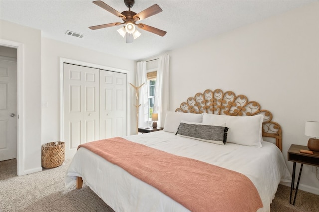 501 W Hall St, Saint Marys, GA 31558 - bedroom with visible vents, a closet, baseboards, and carpet floors