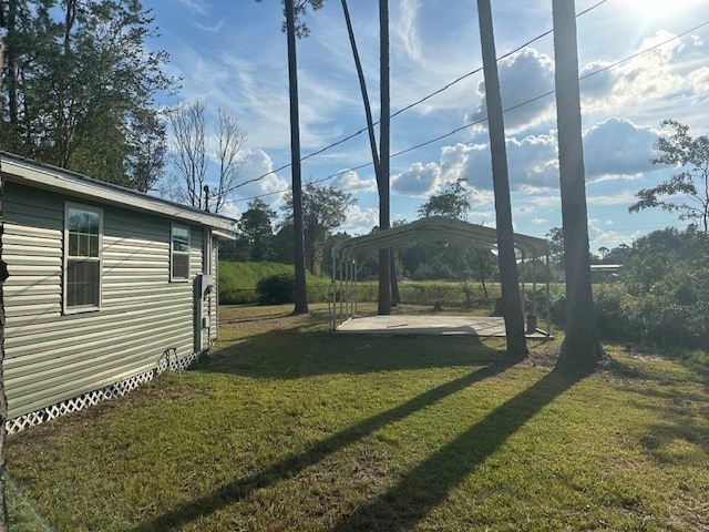 view of yard featuring a gazebo and a patio