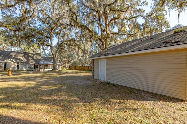 view of yard with fence