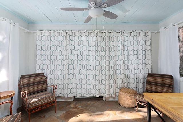 sitting room featuring wood ceiling