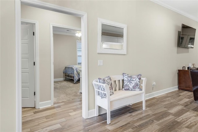 373 Harbour Island Cir, Waverly, GA 31565 - sitting room featuring ornamental molding and light wood-type flooring