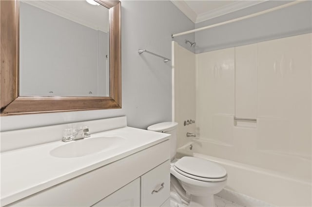 701 Third Ave, Saint Simons Island, GA 31522 - full bath featuring crown molding, toilet, tub / shower combination, and vanity