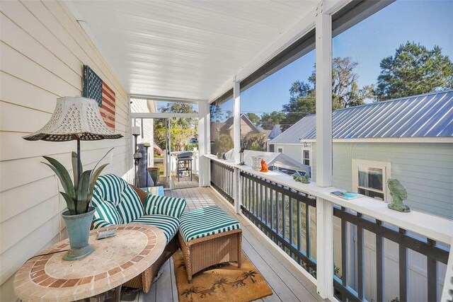 view of sunroom