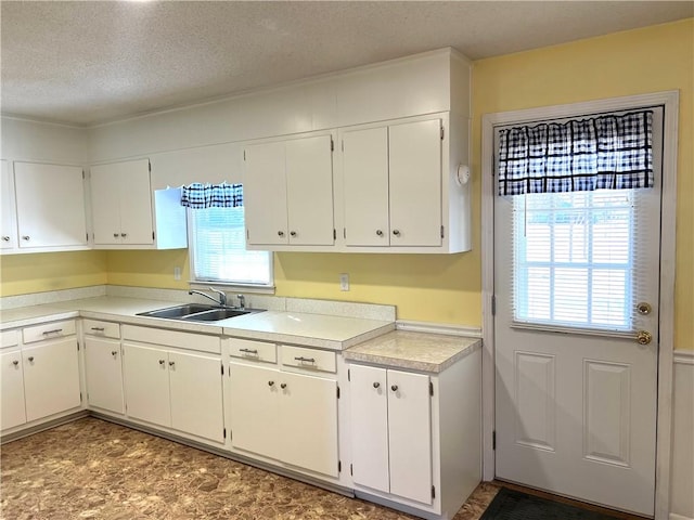 kitchen with white cabinetry, sink, and plenty of natural light