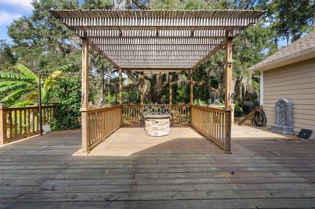 wooden deck with a pergola