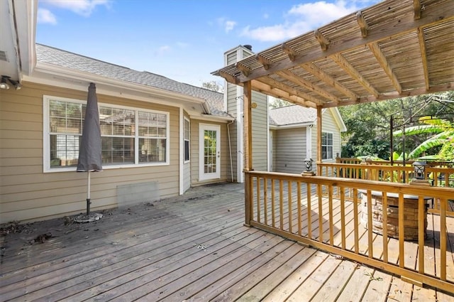 deck with a pergola