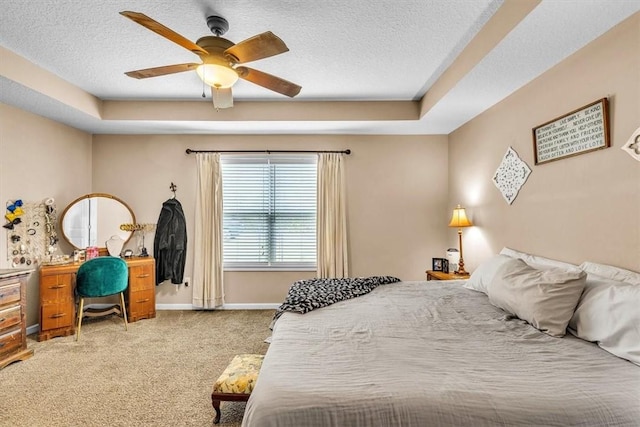 203 Hendrix St NE, Ludowici, GA 31316 - bedroom featuring a raised ceiling, light carpet, baseboards, and a textured ceiling