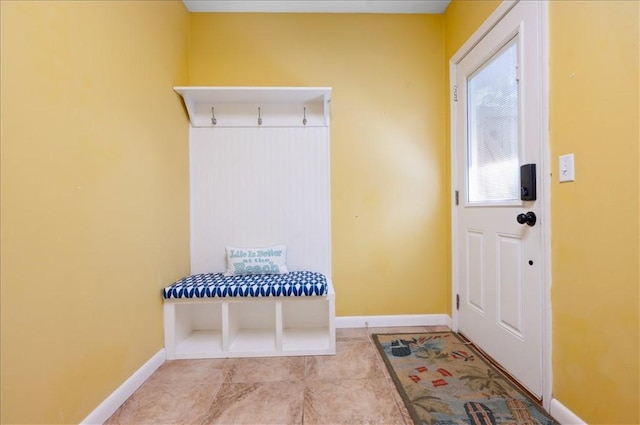mudroom with baseboards