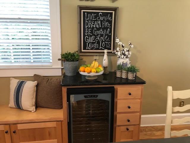 room details with beverage cooler