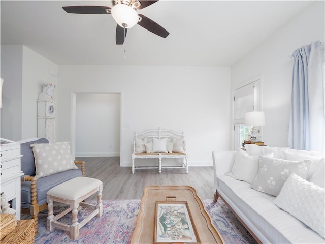 1007 Elbert Ext, Darien, GA 31305 - living area with wood finished floors and a ceiling fan