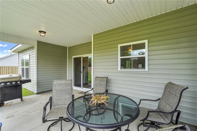 view of patio / terrace with a grill