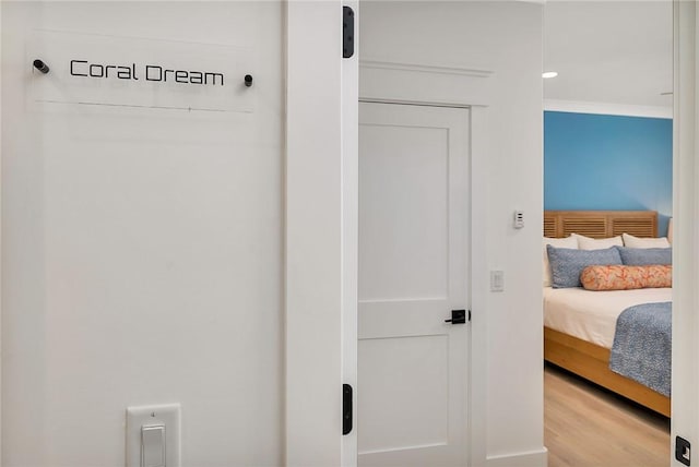 bedroom featuring light hardwood / wood-style floors