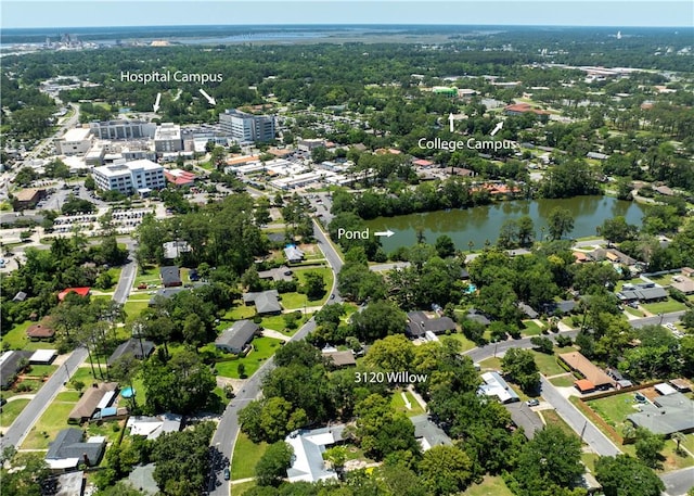 3120 Willow Ave, Brunswick, GA 31520 - aerial overview of property's location featuring a nearby body of water