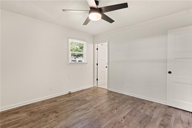 3120 Willow Ave, Brunswick, GA 31520 - unfurnished room featuring wood finished floors, crown molding, ceiling fan, and baseboards