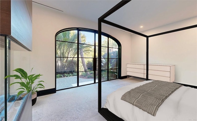 bedroom featuring access to exterior