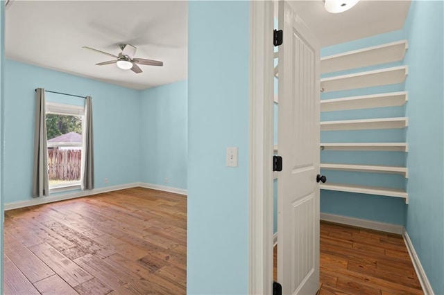 114 Wedge Wood Ct, Brunswick, GA 31525 - unfurnished room featuring ceiling fan, hardwood / wood-style flooring, and baseboards