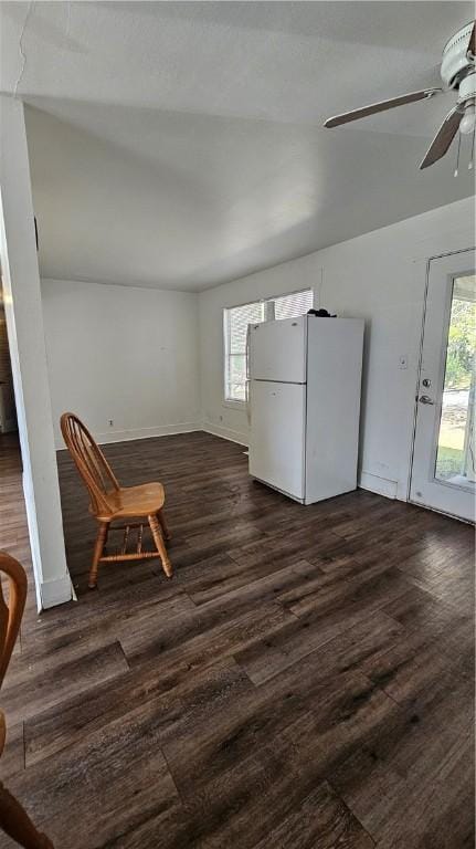 2645 Oriole St, Brunswick, GA 31520 - interior space featuring ceiling fan, baseboards, and dark wood-type flooring
