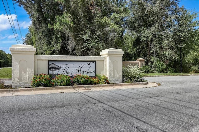 view of community sign