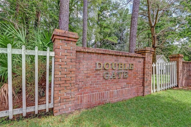 view of community sign