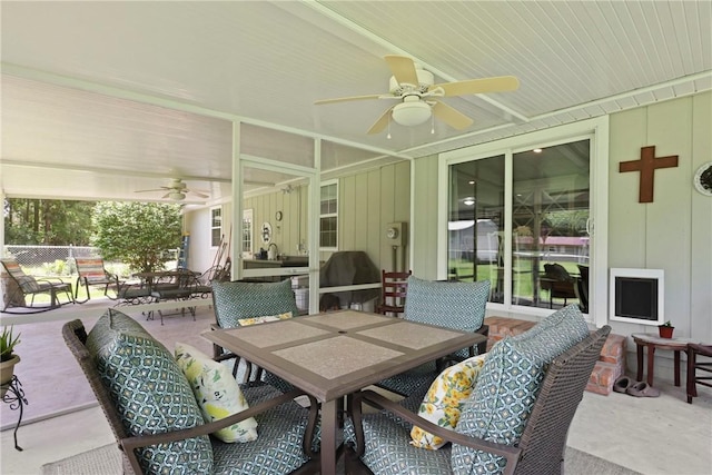 314 King David Rd, Jesup, GA 31545 - view of patio / terrace featuring ceiling fan, outdoor dining space, and an outdoor hangout area