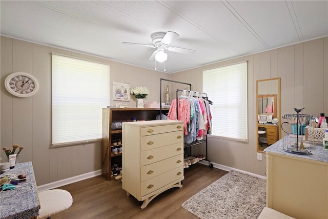 314 King David Rd, Jesup, GA 31545 - bedroom with wood finished floors, a decorative wall, and ceiling fan