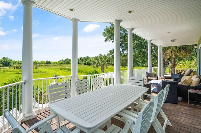 exterior space with an outdoor hangout area