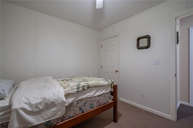 4068 3r Fish Camp Rd, White Oak, GA 31568 - carpeted bedroom featuring baseboards and a ceiling fan