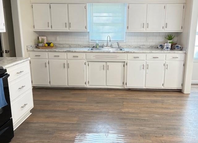 kitchen with a sink and white cabinets
