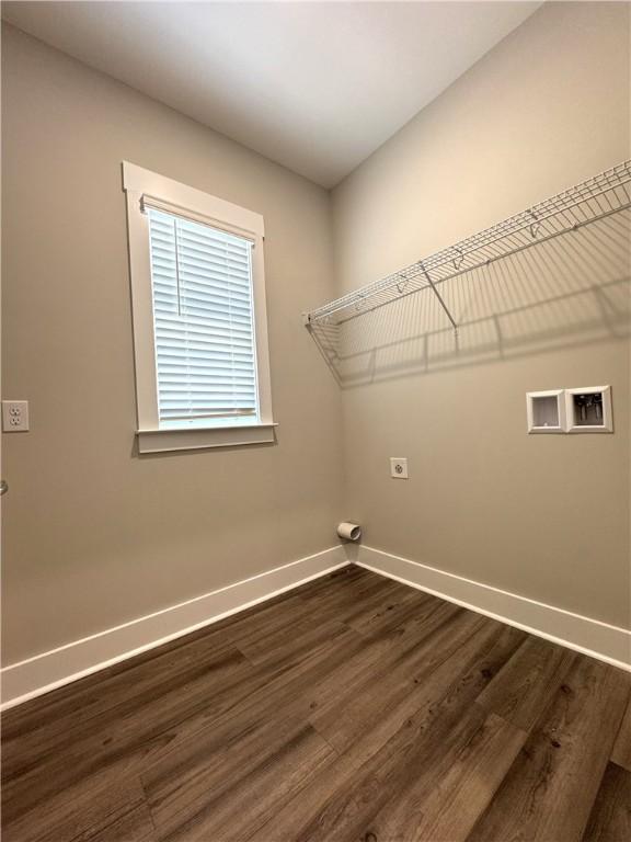 193 W Melody Dr, Jesup, GA 31545 - washroom with dark wood-style floors, washer hookup, and electric dryer hookup