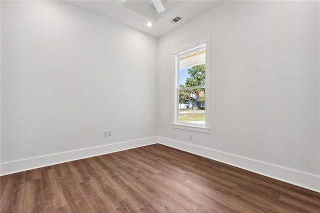 unfurnished room with hardwood / wood-style floors