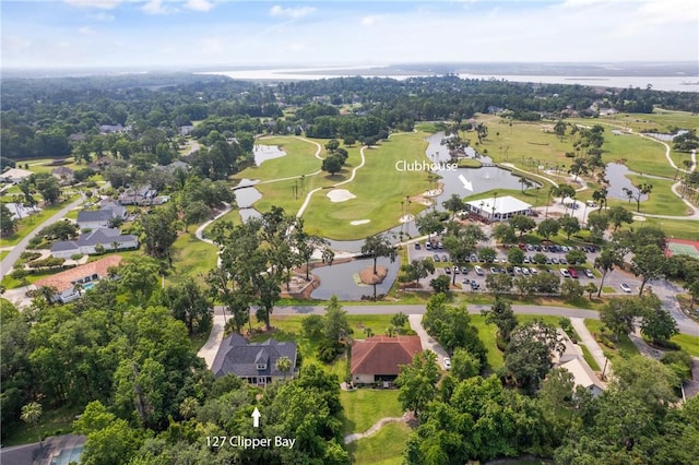 127 Clipper Bay Rd, Brunswick, GA 31523 - aerial view of property's location with a large body of water, a local golf course, and nearby suburban area