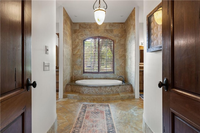 bathroom featuring a bath