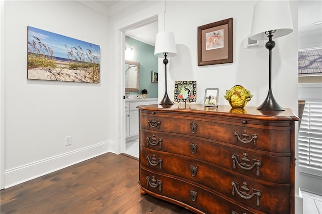 interior space with hardwood / wood-style floors