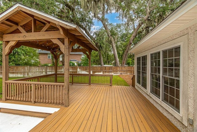 wooden deck with a gazebo