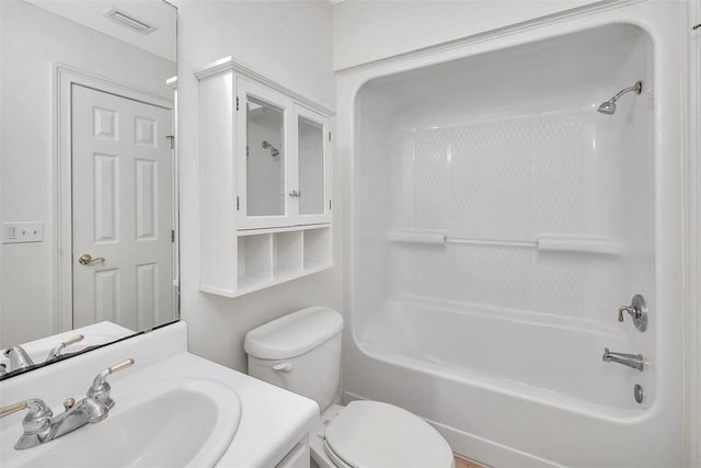 full bathroom with vanity, toilet, and shower / bath combination